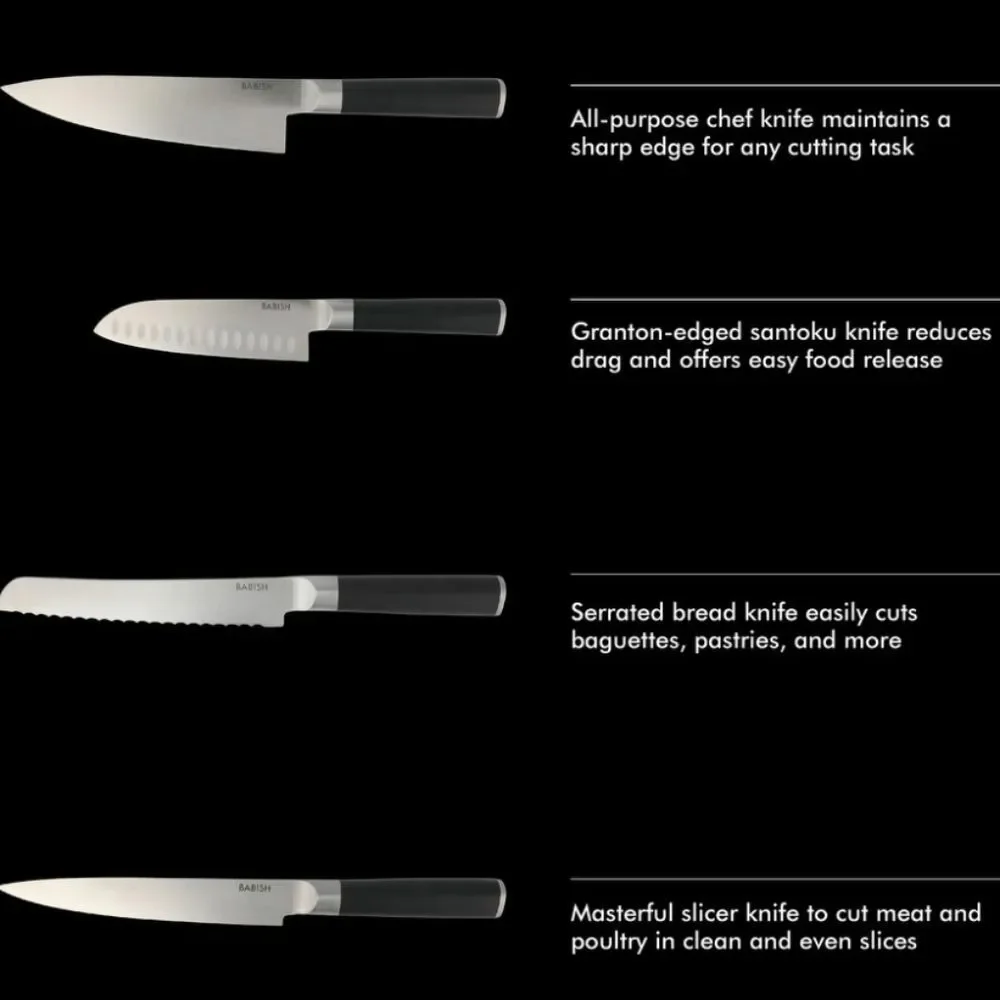 Babish High Carbon German Steel 15-PC Full Tang Forged Cutlery‎ Blick Set